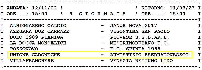 9^ Giornata calcio Armistizio Esedra don Bosco Padova Juniores Elite U19 Girone C SS 2022-2023